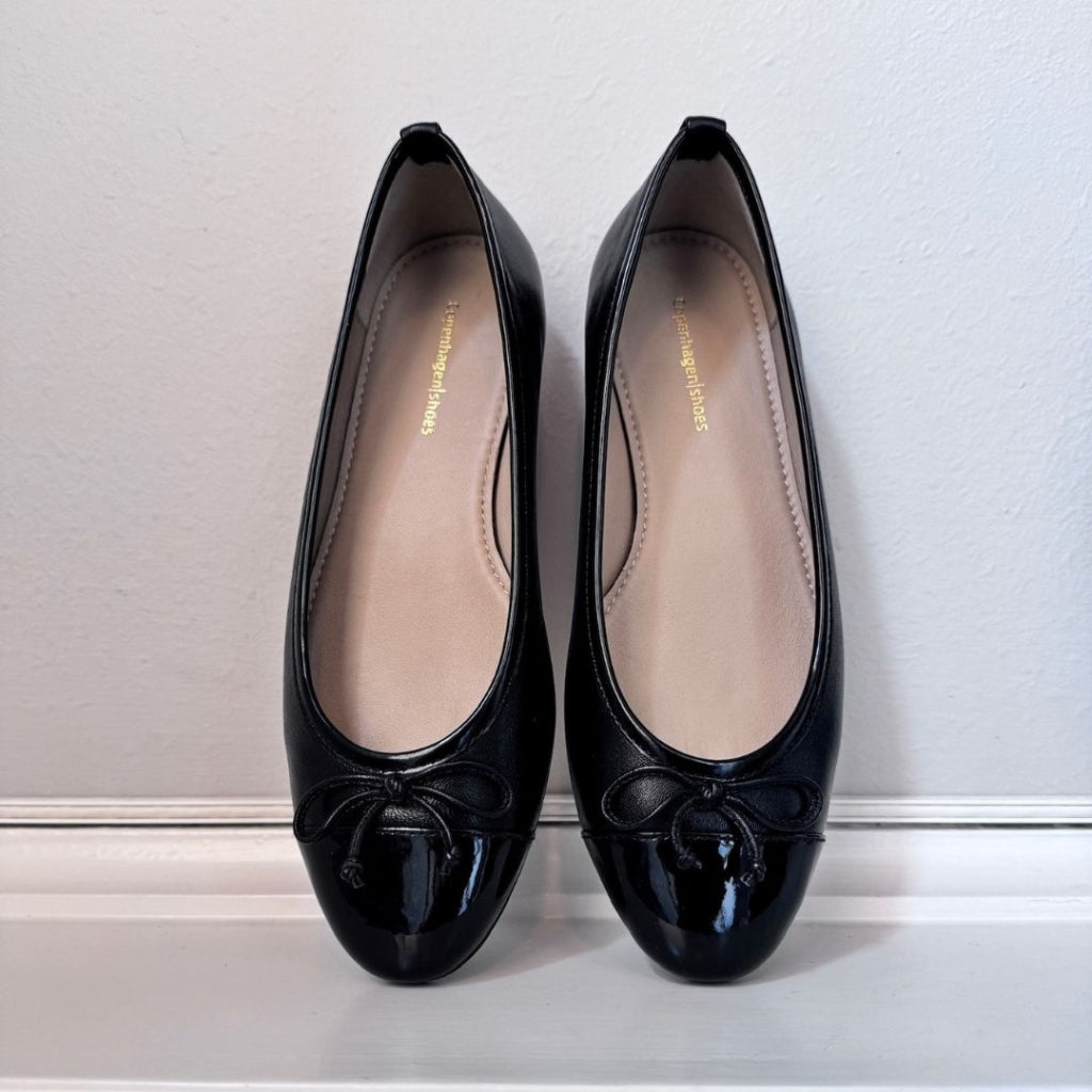 Black patent leather ballet flats online