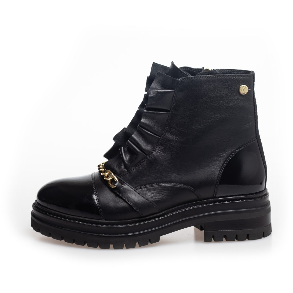 Black and gold combat boots online