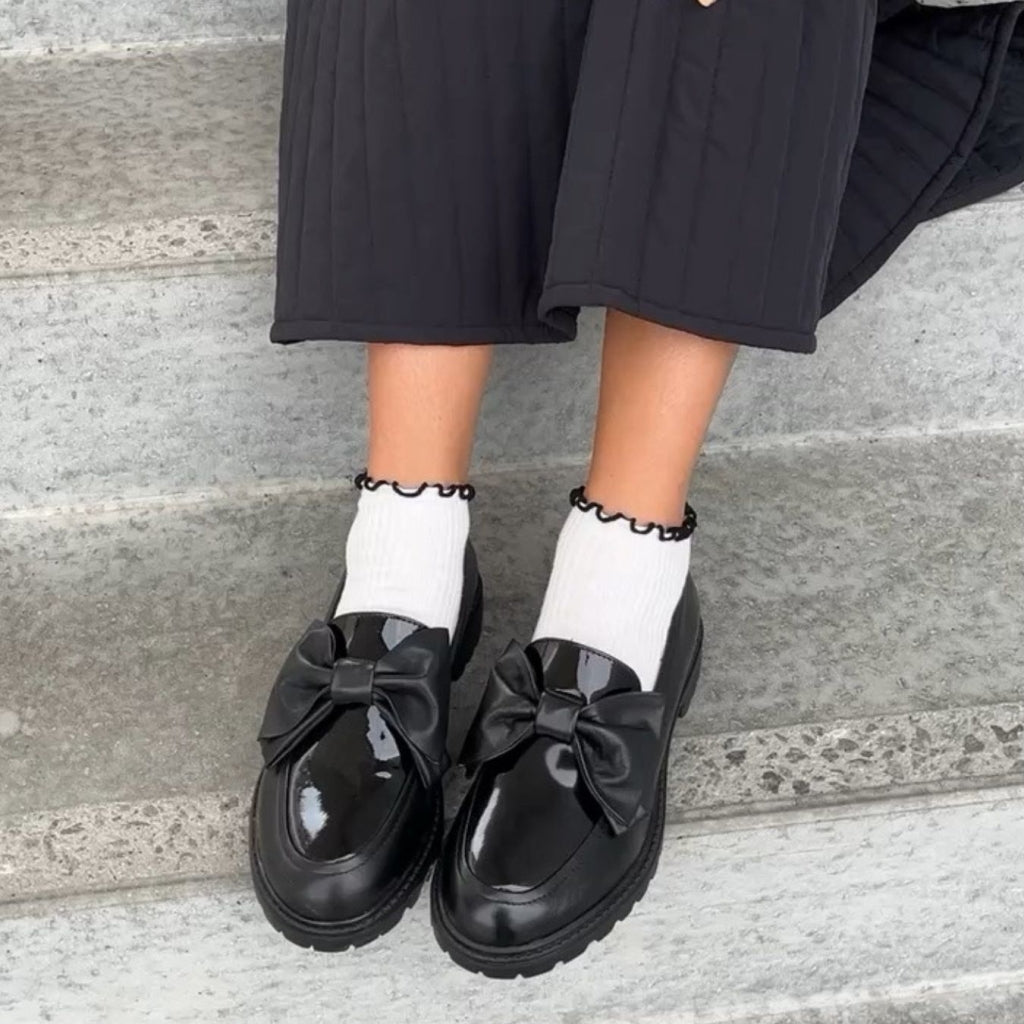 Black bow shoes online