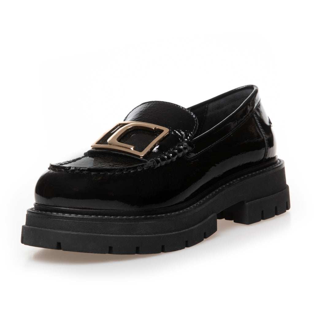 Black patent loafer shoes on sale