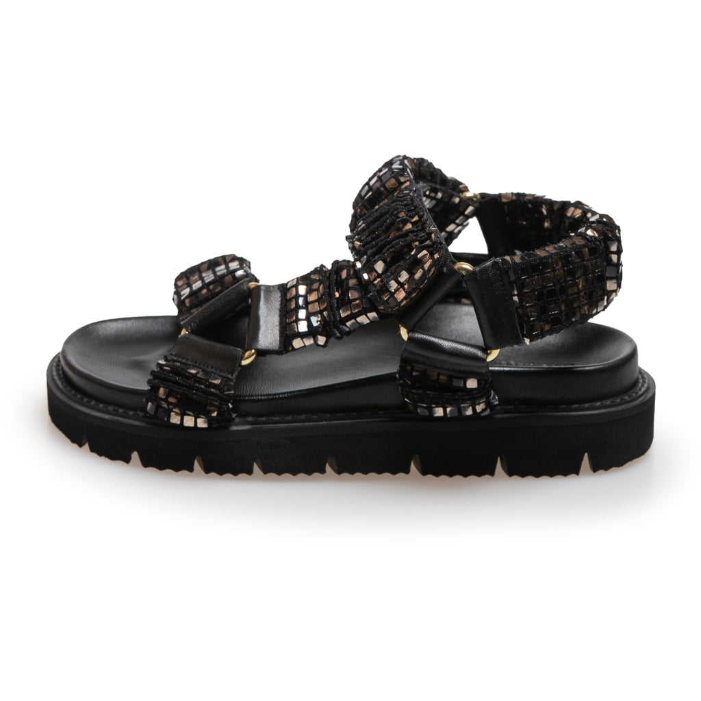 COPENHAGEN SHOES KEEP WALKING - GLITTER Sandalen 010 GLITTER BLACK/GOLD