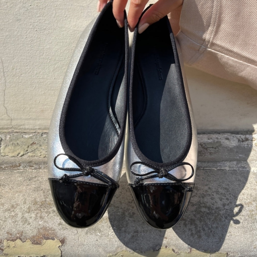 MY OWN BALLERINAS SILVER BLACK Copenhagenshoes shop