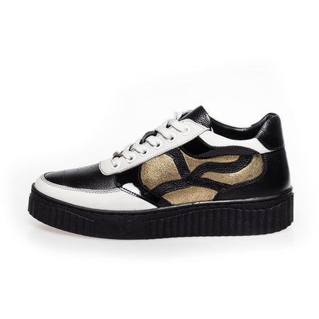 Black and gold platform sneakers on sale